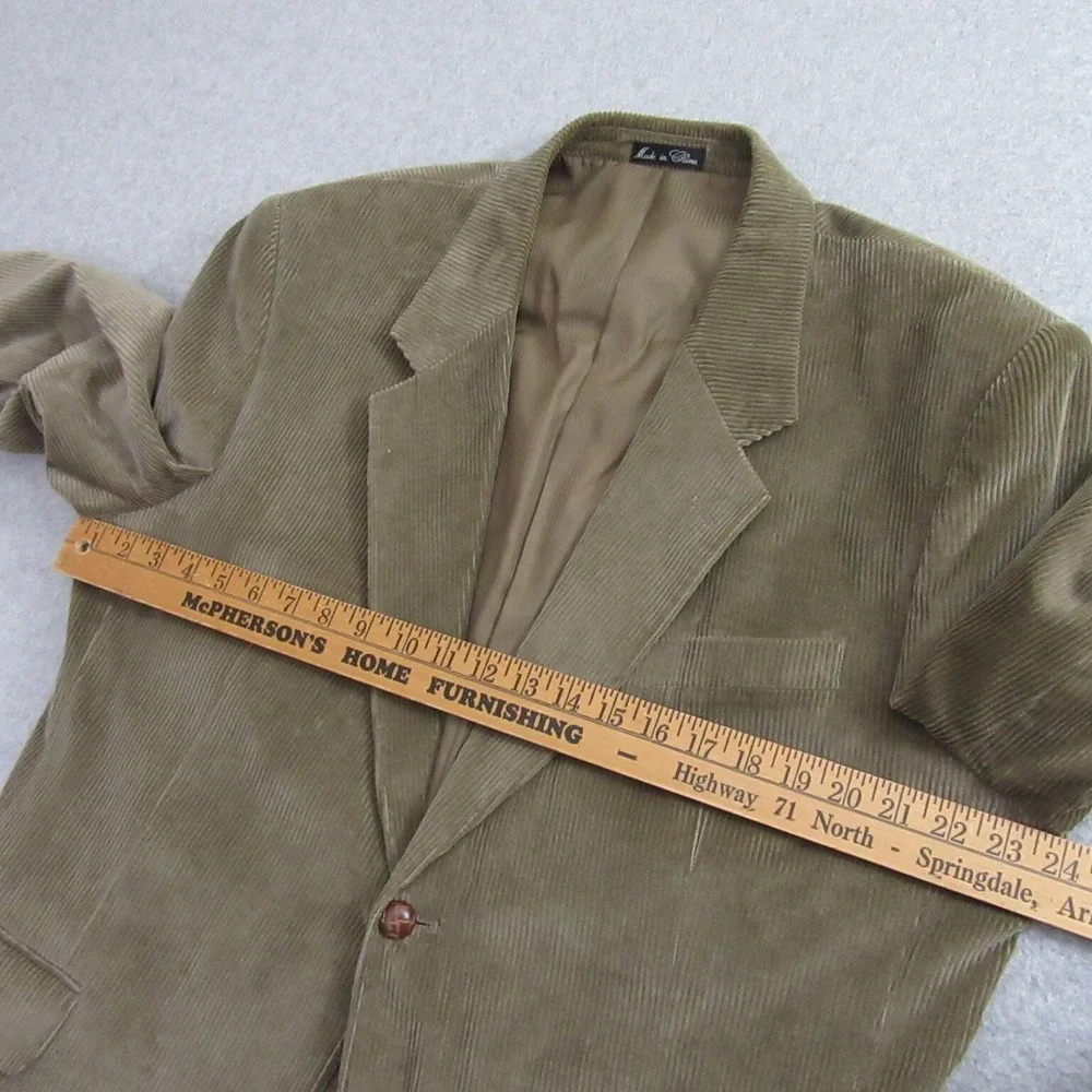 Monsieur Adolfo Mens Sport Coat‎ 44R Tan Corduroy Blazer Jacket Ventless